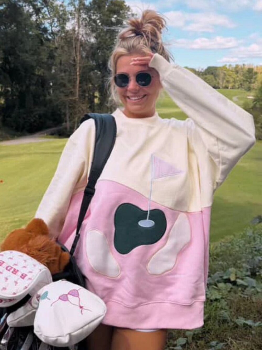 Sunkissed Coconut Golf Mockneck Sweatshirt **NEW**